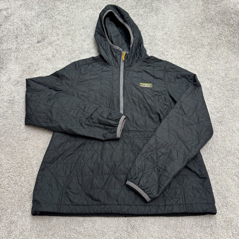 L.L. Bean Primaloft Quilted Half Zip Hooded Anorak Pullover Jacket Womens Small